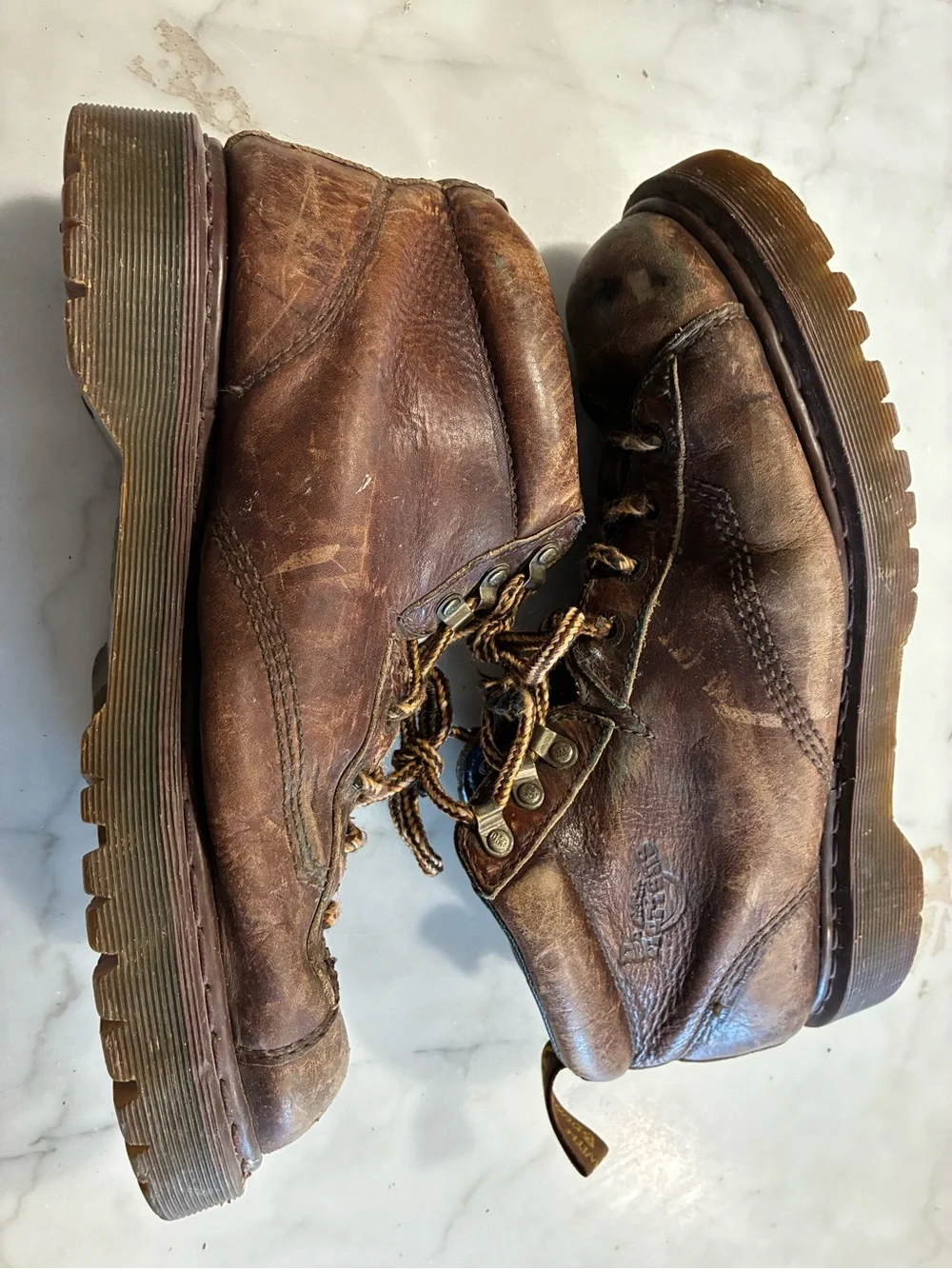 Dr Doc Martens Mens 8287 AW004 Brown Leather Ankle Boots Shoes Size 11